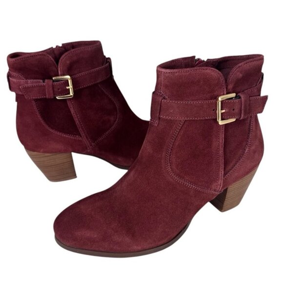 DIBA Sleek Bootie Boot Women's 9M Burgundy Suede Leather Upper NWOB 9324 - Picture 2 of 12